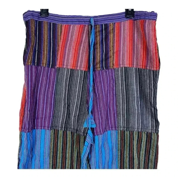 Medium Women’s Kathmandu Imports Patchwork Hippie Boho Chic Pants Nepal - Picture 2 of 9